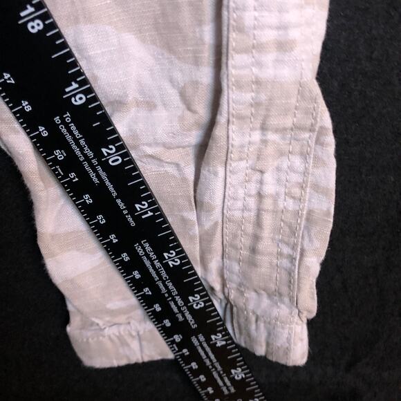 Athleta Womens Pants Tan Cream Camouflage Petite Cabo Tide Linen Jogger 2P - Picture 9 of 12